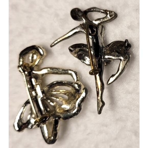 Lot Small 1.5" Vintage Ballerina Dancer Pins Brooches Enamel Balletcore Coquette - Picture 5 of 10